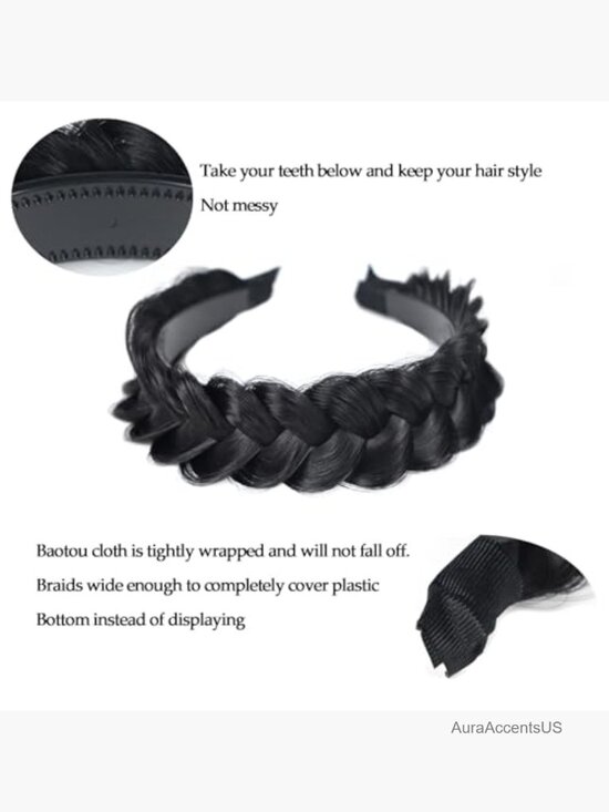 Wide Braided Headband Hoop Fashion Hair Accessories Elastic Non-slip main image 4